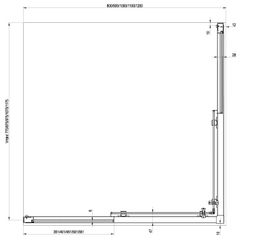Ravak Blix II Sprchový kút 1/2 80 cm, Transparent, biela matná 1XM40E00Z1 NBLRV2K-80 - galéria #2