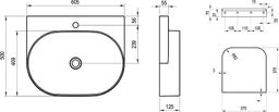 Ravak Yard Umývadlo 60 cm, alabastrovoružová, XJX0G260000 - galéria #5