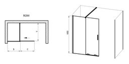 Ravak Roll Rowi Walk-in posuvný, 120 cm, transparentný/ALU ROWI-120 - galéria #3