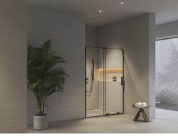 Ravak Roll Sprchové dvere posuvné 140 cm, transparentné/čierne X08VM0300Z1 - galéria #1