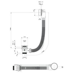Polysan Vaňový sifón, 100 cm, chróm 71854 - galéria #2
