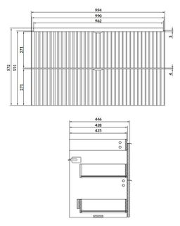 Cersanit Tirso Skrinka pod umývadlo 100 cm, fjord mat S1015-012 - galéria #3
