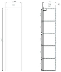 Cersanit Moduo Vysoká skrinka 40 cm, biela S590-020-DSM - galéria #2