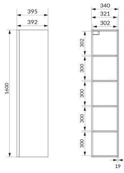 Cersanit Moduo Vysoká skrinka 40 cm, kašmír S590-112-DSM - galéria #2
