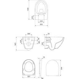 Cersanit Moduo plus závesné WC CleanOn vrátane WC dosky Slim Soft Close, duroplast, biele S701-725 - galéria #2