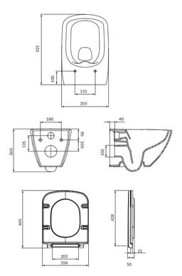 Cersanit Moduo plus závesné WC CleanOn vrátane WC dosky Slim Soft Close, duroplast, biele S701-971 - galéria #1