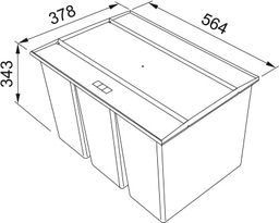 Franke Easysort 600-2-2 121.0494.193 Kuchynský triedič 2x 14,5l, 2x7,4l - galéria #3