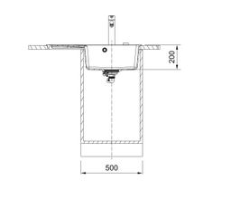 Franke Centro CNG 611-78 TL/2 Granitový drez s odkapávačom vpravo, 78x50cm, čierny matný, 114.0637.513 - galéria #2