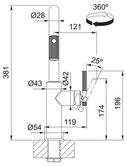 Franke Maris Dřezová baterie se sprškou, černá/zlatá, FG4760.504 - galéria #8