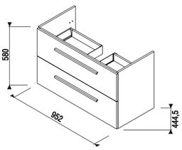 Laufen Avin Skrinka pod umývadlo 95 cm, biela mat H4031621132201 - galéria #1