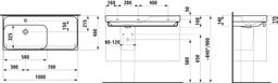Laufen Meda Umyvadlo asymetrické 100 cm, pravá, bílá mat H8171187571041 - galéria #1