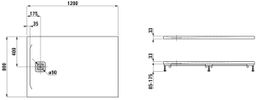 Laufen Pro Sprchová vanička 120x80 cm béžová matná H2109521860001 - galéria #1