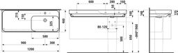 Laufen Meda Umyvadlo asymetrické 120 cm, levá, bílá H8171190001041 - galéria #1