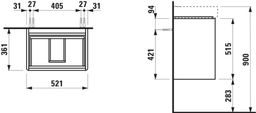 Laufen Base 2.0 Skříňka pod umyvadlo 52 cm, divoký dub H4112521082671 - galéria #1