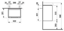 Laufen Juna Skrinka pod umývadlo 42 cm, P, divoký dub H4114421092671 - galéria #1