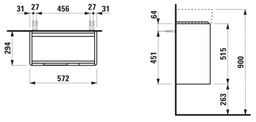 Laufen Juna Skrinka pod umývadlo 57 cm, sivá traffic H4116031092661 - galéria #1