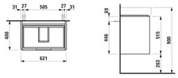 Laufen Juna Skrinka pod umývadlo 62 cm, sivá traffic H4116121092661 - galéria #1