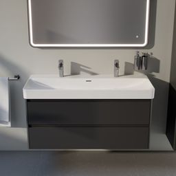 Laufen Pro X Umývadlo 120 cm, 2 otvory pre batériu, biela matná H8148617571071 - galéria #10