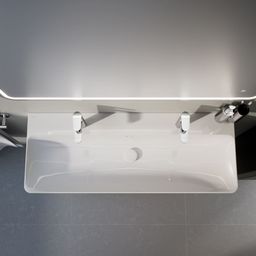 Laufen Pro X Umývadlo 120 cm, 2 otvory pre batériu, biela matná H8148617571071 - galéria #7