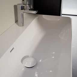 Laufen Pro X Umývadlo 120 cm, 2 otvory pre batériu, biela matná H8148617571071 - galéria #4