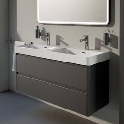 Laufen Pro X Dvojumývadlo 120 cm, bez prepadového otvoru, biela matná H8148627571111 - galéria #8