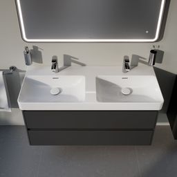 Laufen Pro X Dvojumývadlo 120 cm, bez prepadového otvoru, biela matná H8148627571111 - galéria #3