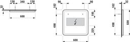 Laufen Base 2.0 Zrcadlo 60 cm s LED osvětlením, černá mat H4443801084501 - galéria #2