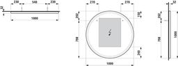 H4443921084501 Zrcadlo kulaté 100 cm s LED osvětlením, černá mat H4443921084501 - galéria #1