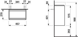Laufen Base 2.0 Skříňka pod umyvadlo 46 cm, závěsy vlevo, divoký dub H4112311082671 - galéria #1