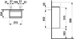 Laufen Base 2.0 Skříňka pod umyvadlo 31,5 cm, závěsy vpravo, bílá lesk H4113421082611 - galéria #1