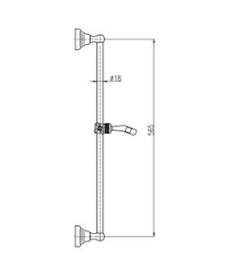 RAV Slezák Morava Sprchová tyč 60 cm s posuvným držiakom, chróm MD0553 - galéria #1