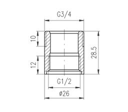 RAV Slezák Priechodka 1/2" x 3/4" pre sprchové tyče, chróm MD0317 - galéria #1