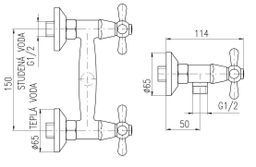 RAV Slezák Morava Retro sprchová nástenná batéria, chróm MK180.5 - galéria #2