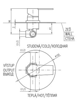 RAV Slezák Colorado Sprchová batéria vrátane telesa, čierna matná/zlatá CO183L CMATZ - galéria #1