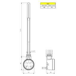 Sapho MOA-B-400 Vykurovacia tyč s termostatom a Bluetooth 400 W, matná čierna - galéria #1