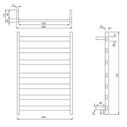 Sapho Elias EB540 Elektrický sušiak uterákov 49 x 73 cm, biela matná - galéria #8