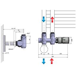 Sapho Twin Combi CP5510S Připojovací sada ventilů termostatická, pravá, nerez mat - galéria #2