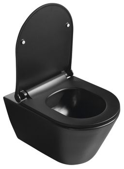 Sapho Avva Slim Záchodová doska s pomalým zatváraním, čierne matné 100787-110 - galéria #1