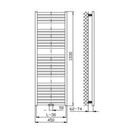 Sapho Tondi DT476T Radiátor kombinovaný, 45x133cm, čierny mat - galéria #5