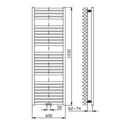 Sapho Tondi DT480T Radiátor kombinovaný, 60x133cm, biely - galéria #5