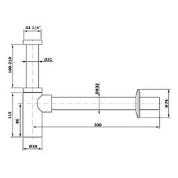 Bruckner Umývadlový sifón 5/4", okrúhly DN32 mm, chróm 151.209.1 - galéria #1