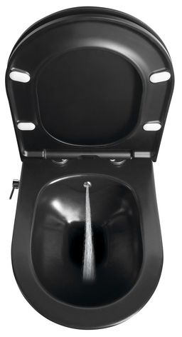 Sapho Avva WC Rimless s bidetovou sprchou a integrovanou batériou, čierna matná 100315-110 - galéria #2