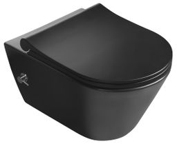 Sapho Avva WC Rimless s bidetovou sprchou a integrovanou batériou, čierna matná 100315-110 - galéria #1