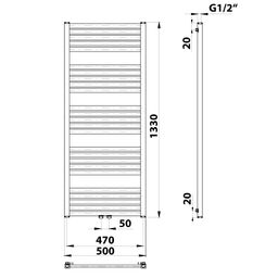 Bruckner Grunt 600.122.6 Radiátor kombinovaný, 50x133cm, čierny mat - galéria #5