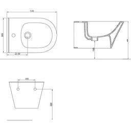 Sapho Avva Závesný bidet, čierny matný 100324-110 - galéria #1