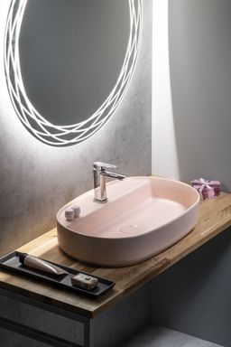 Isvea Infinity Oválne keramické umývadlo na dosku, 60x40 cm, matná ružová Salmon 10NF65060-2S - galéria #2