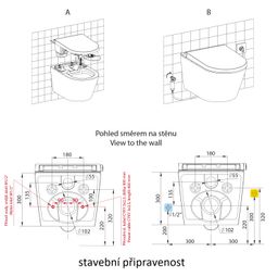 Sapho Veen Clean Závesné WC s integrovaným bidetom, Rimless, biele VE421 - galéria #6