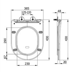 Záchodová doska Sapho Paco Slim SoftClose, čierne matné PCS1012B - galéria #1