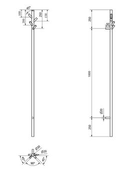 Sapho Pasador ER175BV Elektrický držiak na uteráky, okrúhly, 15x150 cm, 30 W, čierny matný - galéria #4