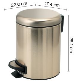 Gedy Potty Odpadkový kôš 3 l SoftClose, matná zlatá farba 320987 - galéria #4